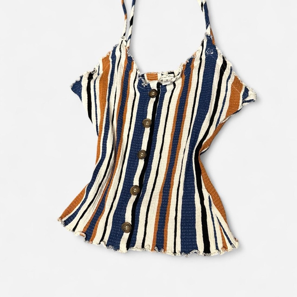 Striped Button-Down Women's Top